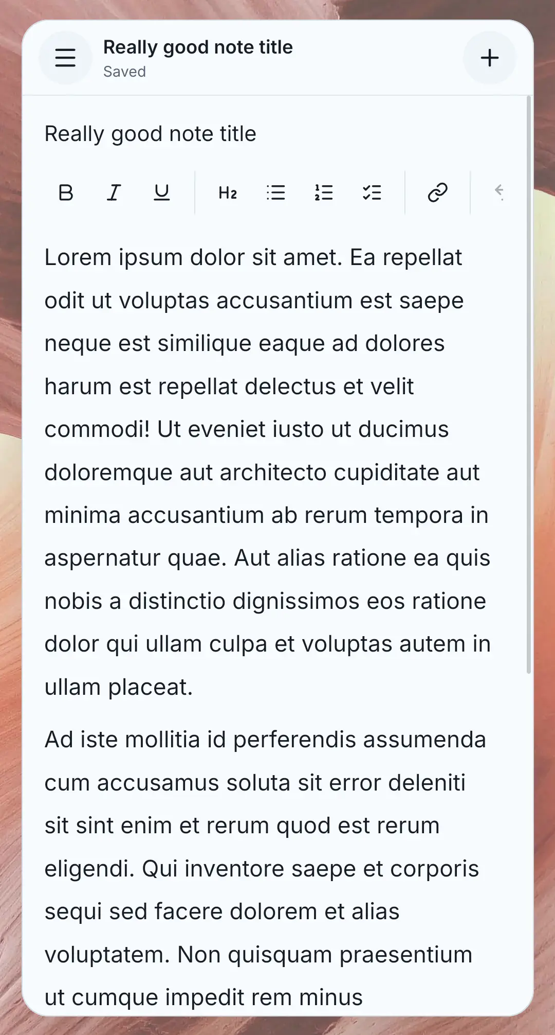 OpenOutline mobile rich-text note editor